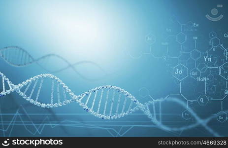 DNA molecule. Biochemistry background concept with high tech dna molecule