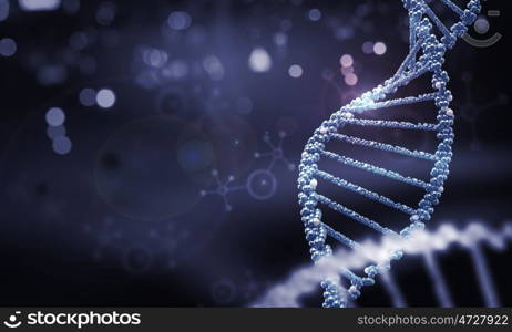 DNA molecule. Biochemistry background concept with high tech dna molecule