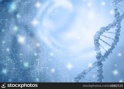 DNA molecule. Biochemistry background concept with high tech dna molecule