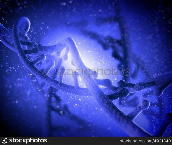 DNA molecule. DNA molecule is located in front of a colored background. abstract collage