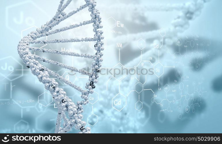 DNA molecule. DNA molecule is located in front of a colored background. abstract collage