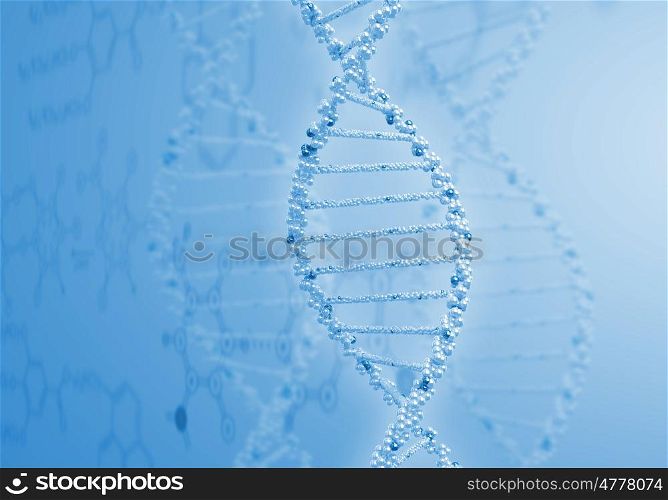 DNA Strand. Digital illustration of dna structure on colour background