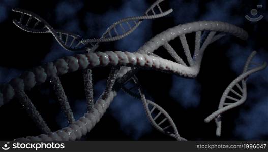 DNA structure of human for clone life bio technology gene. Biochemistry, Genetic engineering scientific concept. 3D rendering. DNA structure of human for clone life bio technology gene. 3D rendering