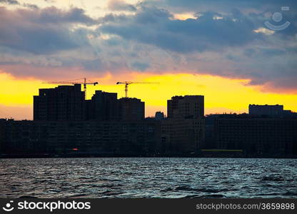 Dnepropetrovsk city at sunset