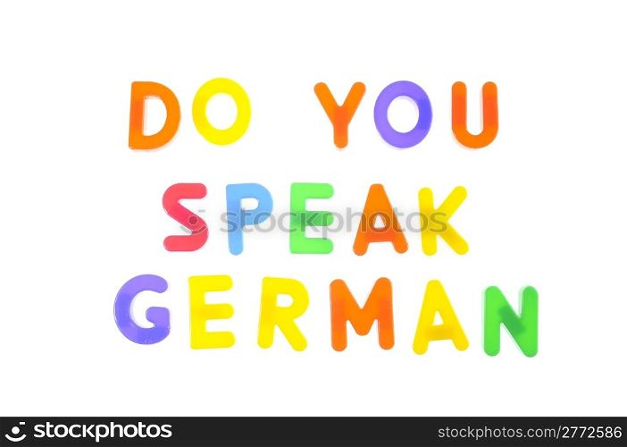 Do you speak german written in letters toy.
