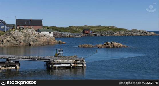 Dock along coast, Twillingate, South Twillingate Island, Newfoundland And Labrador, Canada