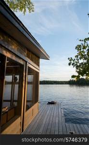 Dock at the lakeside, Lake of The Woods, Ontario, Canada