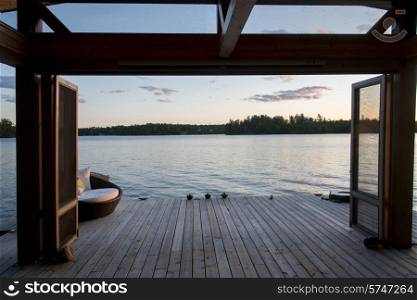 Dock over the lake, Lake of The Woods, Ontario, Canada