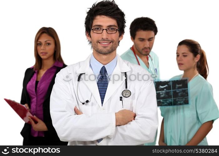 Doctor and his medical team