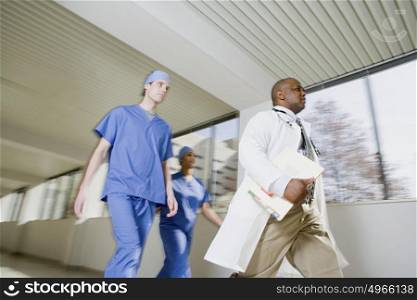 Doctor and surgeons walking