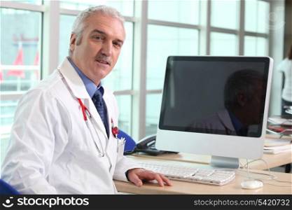 doctor at his desk