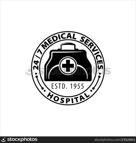 Doctor Bag Icon, First Aid Box Icon Vector Art Illustration