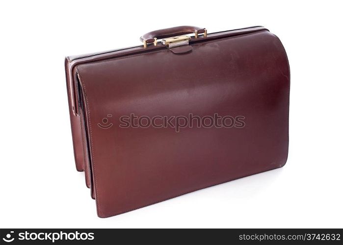 doctor bag in front of white background
