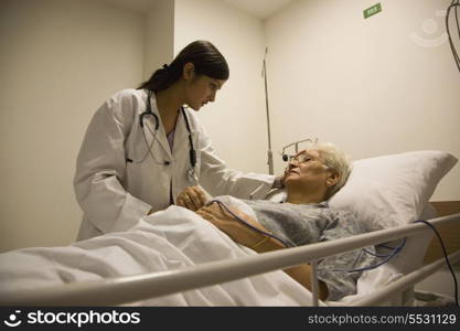 Doctor checking on her patient