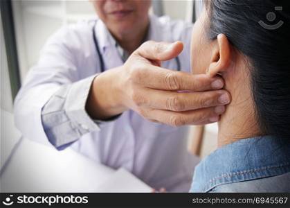 Doctor checking pulse woman patient for heartbeat. Health care concept. Doctor checking pulse woman patient for heartbeat. Health care concept.