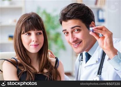 Doctor checking up patient in first aid concept