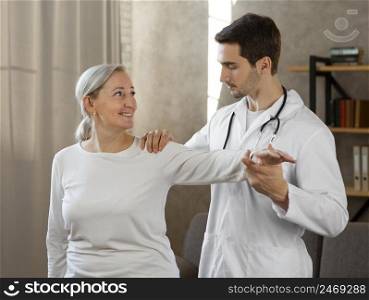 doctor checking woman
