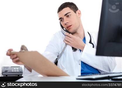 Doctor convey his notes to others over phone