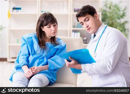 Doctor discussing blood transfusion with patient