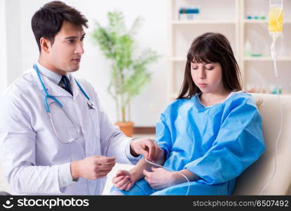 Doctor discussing blood transfusion with patient