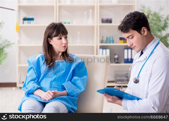 Doctor discussing blood transfusion with patient