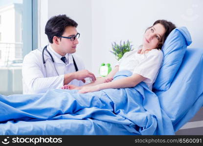 Doctor doing medical injection in hospital room