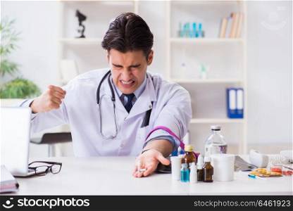 Doctor drug addict in the hospital