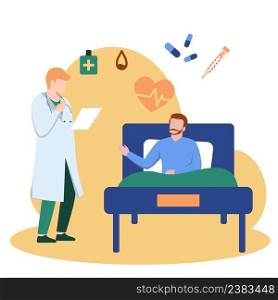 Doctor Examination Patient Medical Health Hospital Activity Flat Illustration