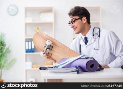 Doctor going to sports during lunch break