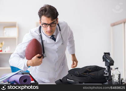 Doctor going to sports during lunch break