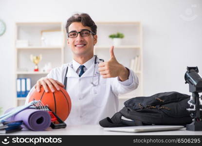 Doctor going to sports during lunch break