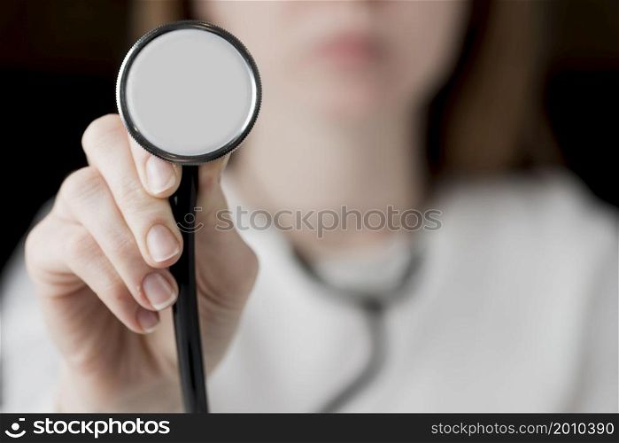 doctor hearing with stethoscope