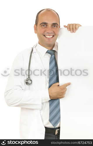 doctor holding blank paper for notes on his hand