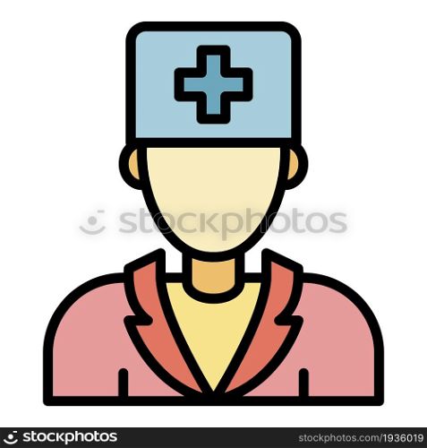 Doctor icon. Outline doctor vector icon color flat isolated. Doctor icon color outline vector