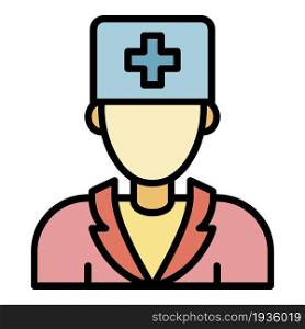Doctor icon. Outline doctor vector icon color flat isolated. Doctor icon color outline vector