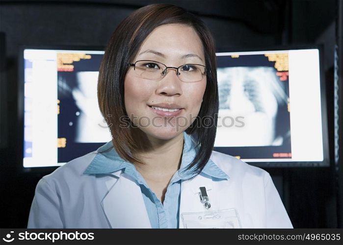 Doctor in front of x-ray