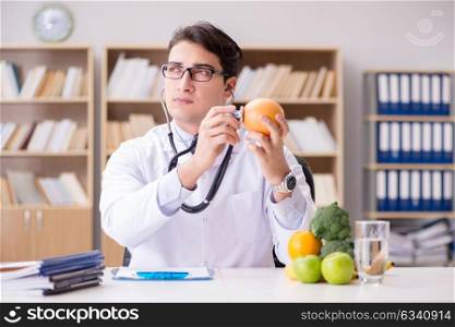 Doctor in GMO food concept