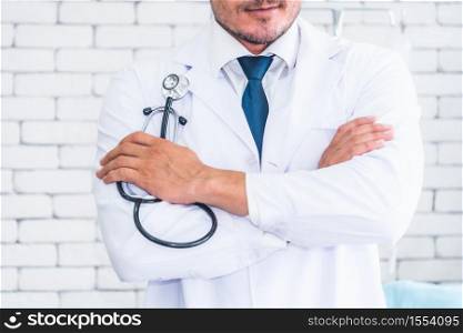 Doctor in professional uniform working at hospital . Medical healthcare and doctor service concept.