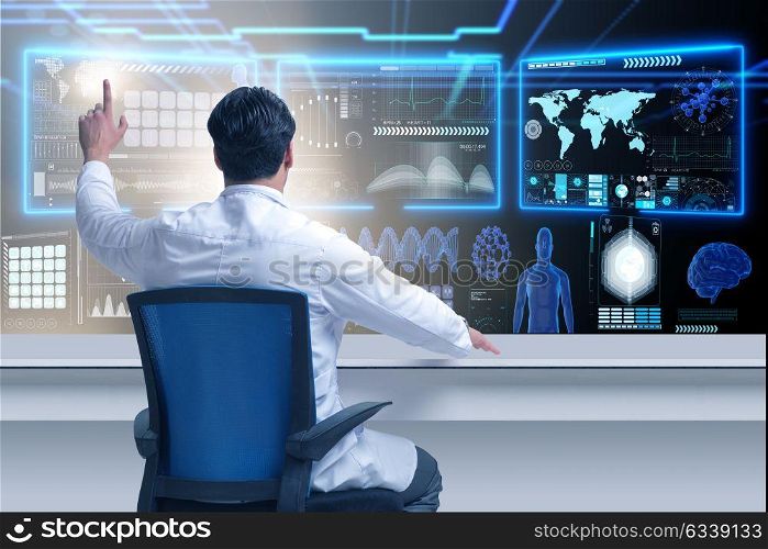 Doctor in telemedicince futuristic medical concept