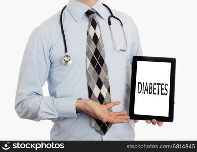 Doctor, isolated on white backgroun, holding digital tablet - DiabetesDiabetesDiabetesDiabetesDiabetesDiabetesDiabetesDiabetesDiabetesDiabetesDiabetesDiabetes