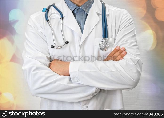 doctor man lab white coat close up
