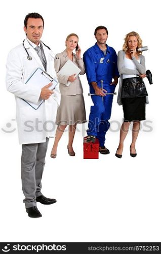 Doctor, mechanic, hairdresser and secretary.