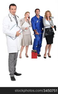 Doctor, mechanic, MD and secretary.