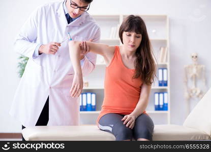 Doctor neurologist examining female patient