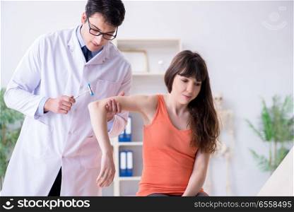 Doctor neurologist examining female patient