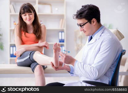 Doctor neurologist examining female patient