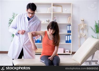 Doctor neurologist examining female patient