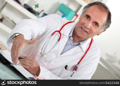 Doctor offering his hand