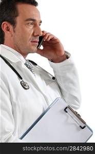 Doctor on phone