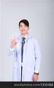 doctor physician practitioner with stethoscope on white background. medical professional medicine healthcare concept